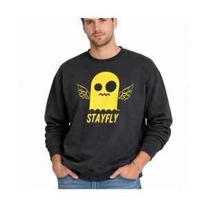 Vintage Hanes Ultimate Cotton Stayfly Ghost Graphic Sweatshirt Black Mens Medium